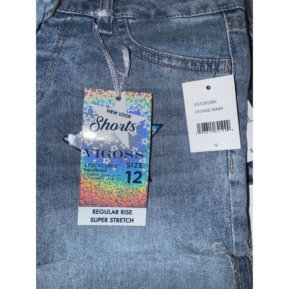 Vigoss Chelsea Girls Denim Shorts Adjustable Size 12 Regular Rise Super Stretch - Picture 3 of 4